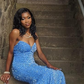 Glitter Royal Blue Mermaid Prom Dress,Royal Blue Evening Dress Y5629