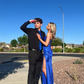 Royal Blue Spaghetti Straps Sheath Prom Dress With Split,Royal Blue Formal Gown Y6313