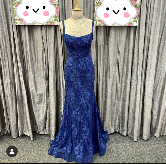 Elegant Royal Blue Mermaid Prom Dress,Charming Evening Gown Y3090