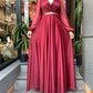 Elegant A-Line V Neck Long Sleeves Prom Dresses Y5785
