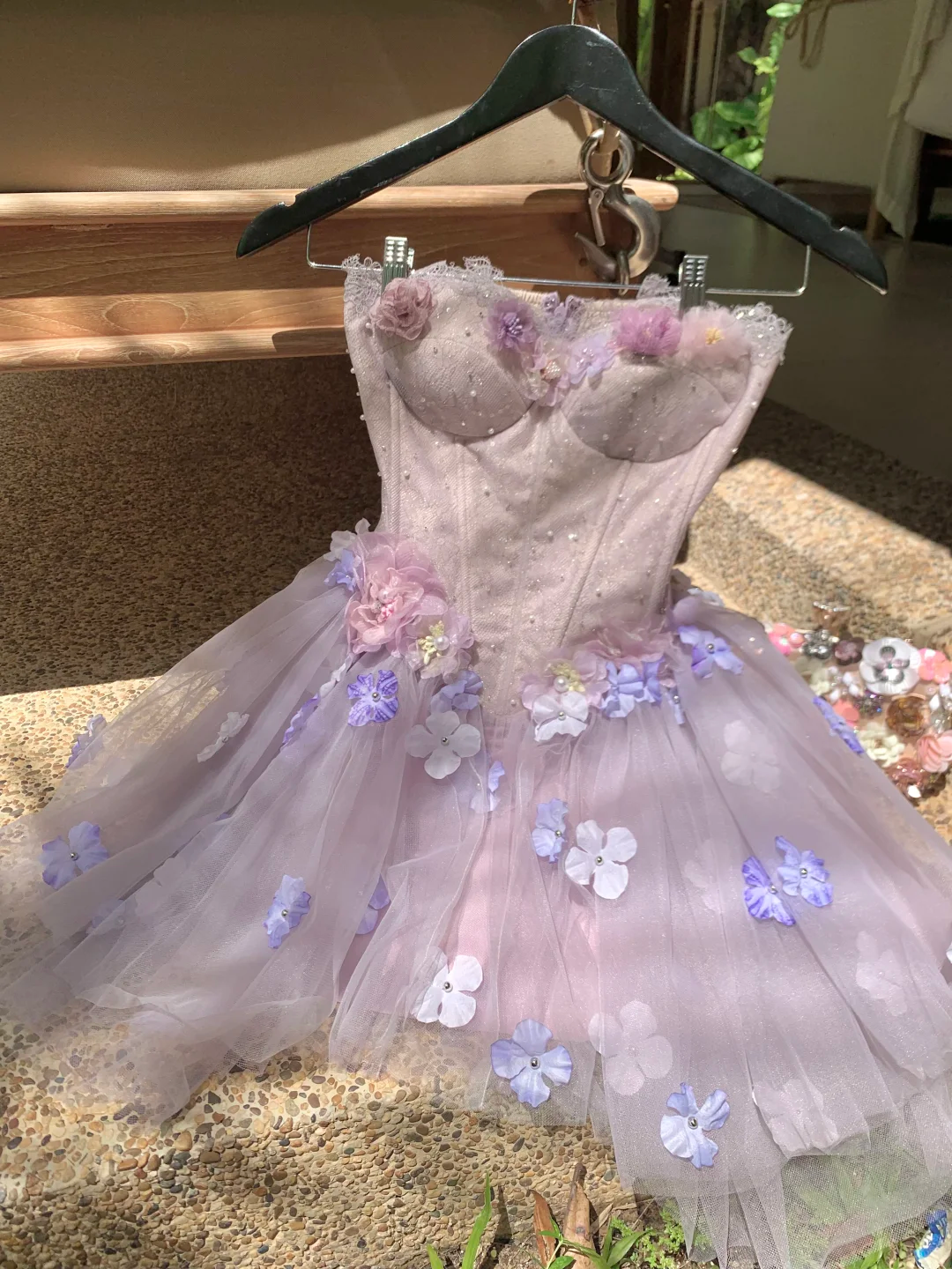 Elegant Sweetheart Neck Tulle Lace Beaded Appliques A Line Short 16th Birthday Outfits Purple Mini Homecoming Dress SP2364