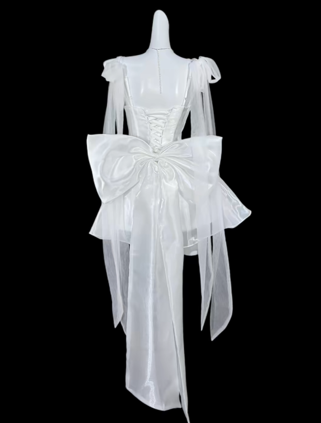 Pretty Spaghetti Straps White Tulle A Line Short Birthday Outfits Homecoming Dress SP3519