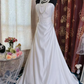 Elegant Strapless Satin Mermaid White Long Wedding Dress Bridal Dress SP1953