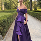 Off The Shoulder Purple Prom Dress,Purple Celebration Dress Y4412