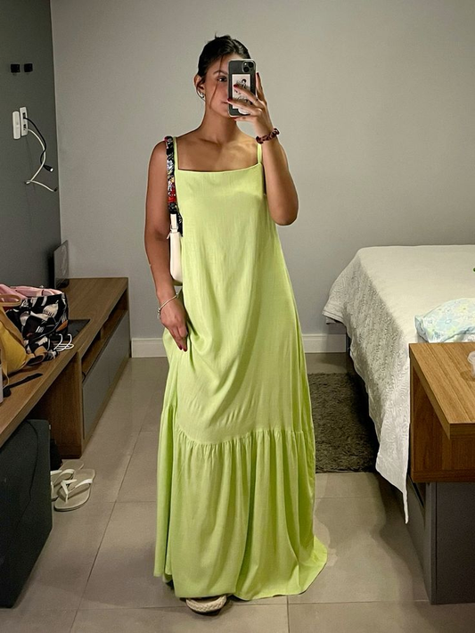 Simple Green Straps Long Evening Dress,Green Maxi Dress  Y6938