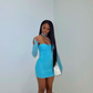 Long Sleeve Sweetheart Neck Mesh Mini Bodycon Dress,Sexy Blue Mini Homecoming Dress Y4135