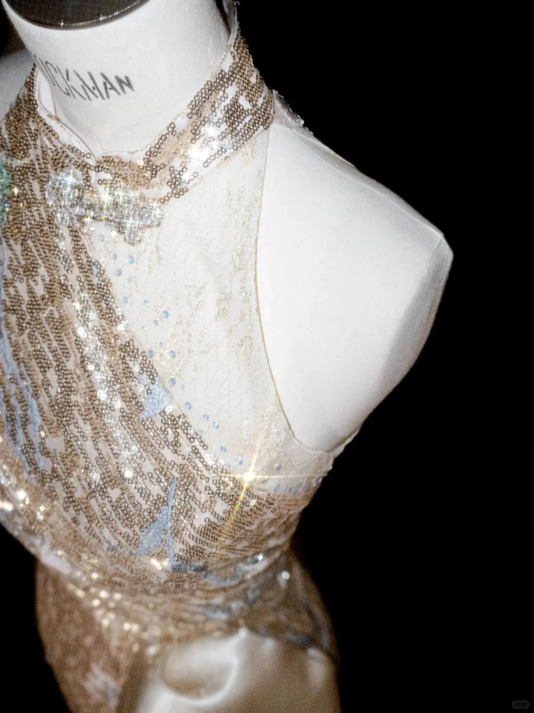 Glitter Champagne Gold Sequin Sheath Prom Dress,Halter Long Evening Dress Y8653