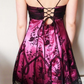 Vintage Hot Pink Spaghetti Strap Satin A LIne Short Homecoming Dress Cocktail Dress SP132