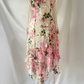 Gorgeous Pink Chiffon Print Floral Tiered Evening Dress Pretty Prom Dress Y7760