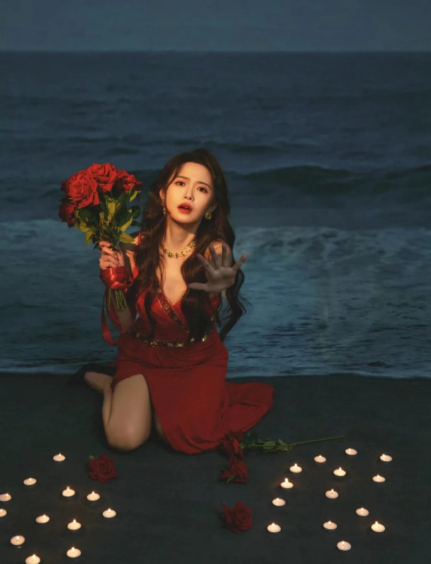 Charming Red One Shoulder Satin Beaded Mermaid Slit Prom Dress Long Evening Dress SP566