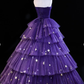 Elegant Purple Stars A-Line Prom Dress Y2738