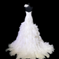 Gorgeous Strapless White Long Mermaid Ruffles Pleated Wedding Dress Bridal Dress Y9852