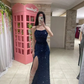 Glitter Sheath/Column Prom Dress with Split,Charming Evening Dress Y4404