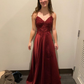 Elegant Burgundy A-line Evening Dress,Burgundy Graduation Dress Y6428