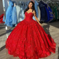 Elegant Red Ball Gown Quinceanera prom Dress For Sweet 16  Y2059