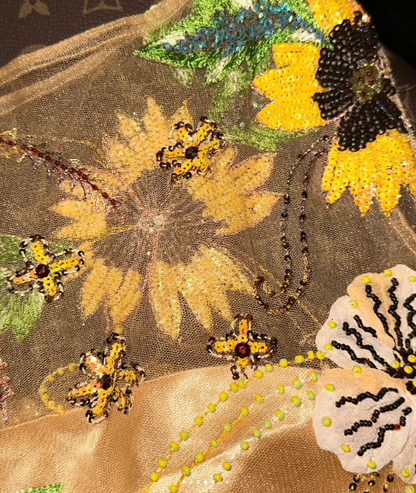 Gorgeous Sleeveless Gold Beaded Sequin Mermaid Evening Dress Long Prom Dress SP1064