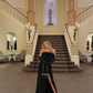 Classy Black Feather Formal Dress,Black Evening Dress With Split  Y6391