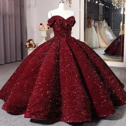 Burgundy sales ball gown