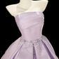 Sweet Strapless Satin A Line Short Homecoming Dress Purple 18th Birthday Outfits SP1936