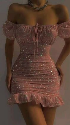 Sexy Pink Off The Shoulder Sequin Sheath Ruffle Homecoming Dress Short Birthday Outfits Y9153
