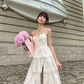 Elegant A-line Spaghetti Straps Tulle Tiered Prom Dress,Formal Dress Y4512