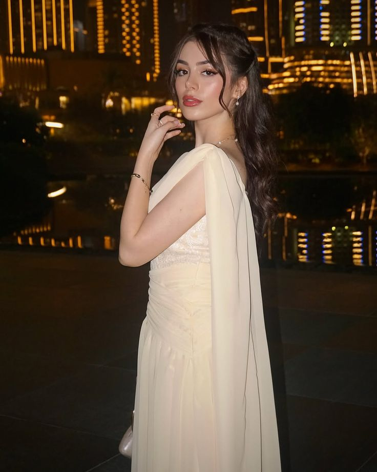 Classy Apricot Chiffon Pleated Long Prom Dress Birthday Party Dress SP499