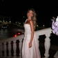 Gorgeous Pink One Shoulder Chiffon Beaded Appliques Mermaid Prom Dress Long Party Dress SP540
