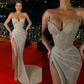 Sexy Sequin Sweetheart V-Neck Sleeveless Side Slit Mermaid Long Prom Dress Y6658