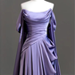 Modest Purple Satin Long Prom Dress,Purple Evening Dress  Y2589