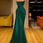 Charming Burgundy Spaghetti Straps Pleated Mermaid Prom Dress Long Evening Dress Y8052