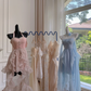 Simple Blue Spaghetti Straps Chiffon Homecoming Dress Party Dress Y8581
