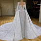 Sexy Sweetheart Plus Size Mermaid Wedding Dresses With Trains Beaded Sequin Long Sleeve Bridal Gowns New Arrival Prom Dress Y51