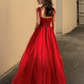Spaghetti Straps Burgundy Floral Prom Dresses, Wine Red Long Formal Evening Dresses with Corset Back Y1297