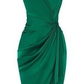 Green V Neck Wrap Short Homecoming Dress Y439