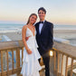 A-line V Neck White Prom Dress Formal Gown Y428