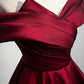 Burgundy Off the Shoulder Prom Dress, A-Line Evening Party Dress Y1665