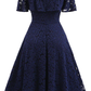 Dark Navy Lace A-line Homecoming Dress Y1160