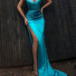 Ladies Elegant Tube Top Dinner Party Solid Color Dress Evening Dress Y58