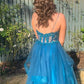 A-line Spaghetti Straps V Neck Tulle Lace Long Prom Dress Formal Dress Y1809
