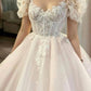 Elegant Champagne Tulle Corset Prom Dress Lace Embroidery For Girls Y50