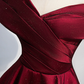 Burgundy Off the Shoulder Prom Dress, A-Line Evening Party Dress Y1665