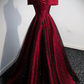 Burgundy Off the Shoulder Prom Dress, A-Line Evening Party Dress Y1665