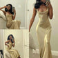 black girl gold backless evening dresses, prom dresses, sexy evening dresses Y119