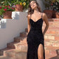 Mermaid Black Sequin Long Prom Dress with Slit Y1263