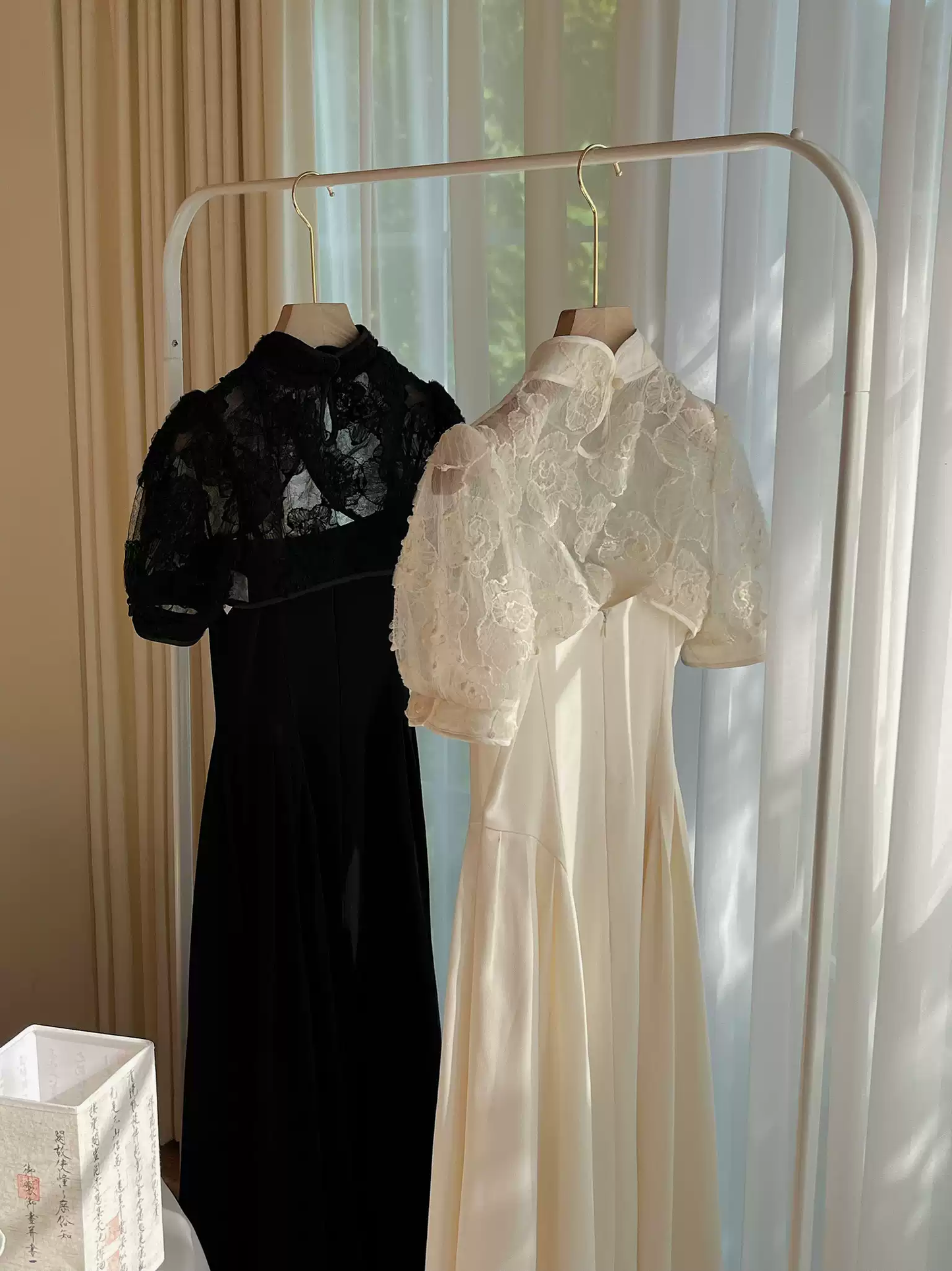 Fairy Dress White/Black A-line Prom Dress,Chic Design Y1370