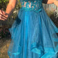 A-line Spaghetti Straps V Neck Tulle Lace Long Prom Dress Formal Dress Y1809