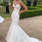 Mermaid Spaghetti Straps Satin Wedding Dress Glamorous White Wedding Dress Y434