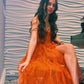 Tiered Tulle Ruffles A-line Sweetheart Long Prom Dresses, Evening Dress Y1117