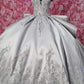 Luxurious Off The Shoulder Silver Quinceanera Dress,Silver Ball Gown Y1157