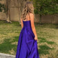 A-line Spaghetti Straps Purple Prom Dress,Graduation Dress Y1777